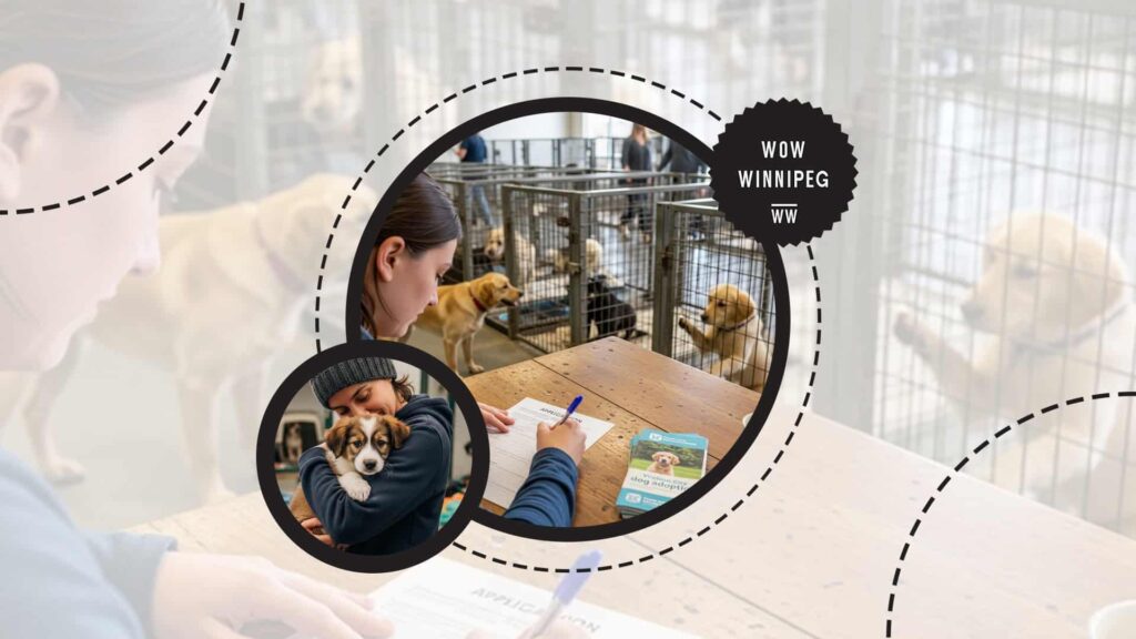 someone-filling-out-an-application-in-a-dog-shelter